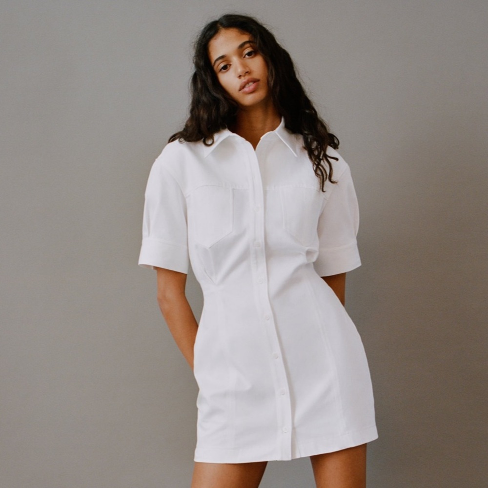 NWT Zara white denim dress